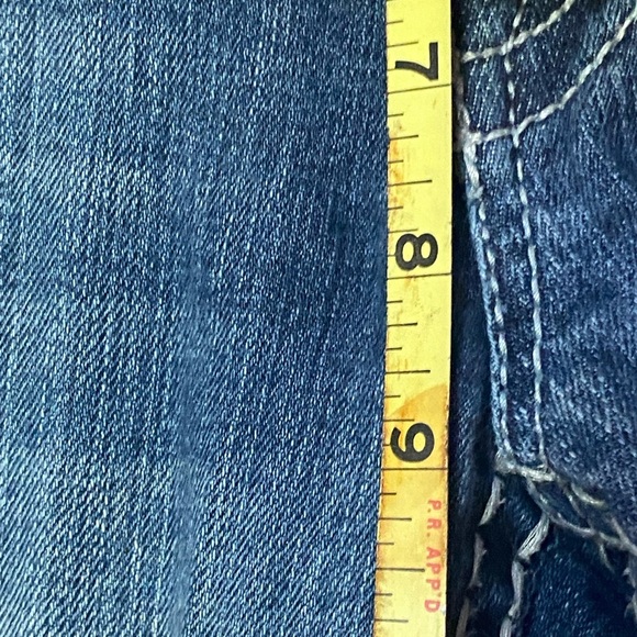 Paisley Sky Jean Mid Wash Blue Low Rise Boot Cut 5 Pocket W12 Embroidery Studded - Picture 12 of 16